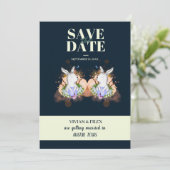 Steekproef donkere groene paasbundel sparen de dat kaart (Staand voorkant)