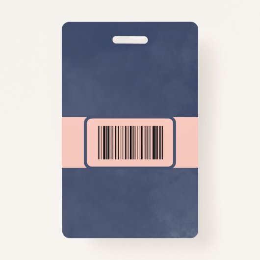 Steekproef Dry Navy Blue Barcode Visitor Kaart Badge (Achterkant)