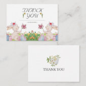 Steekproef Floral en Bunny Cute Hartelijk dank Notitiekaartje (Voorkant / Achterkant)