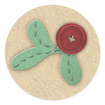 Steekproef Holly Sprig Faux Felt & Embroidery