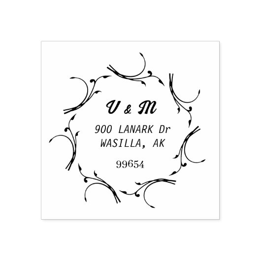 Steekproef Kanote cirkelstijladres Rubberstempel (Afrduk)