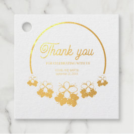 Steekproef Klassieke Cirkel Mini Flower Dank u Bedankjes Labels