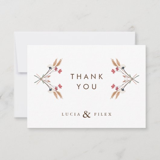 Steekproef Kruisbloem Hartelijk dank Bedankkaart (Voorkant)
