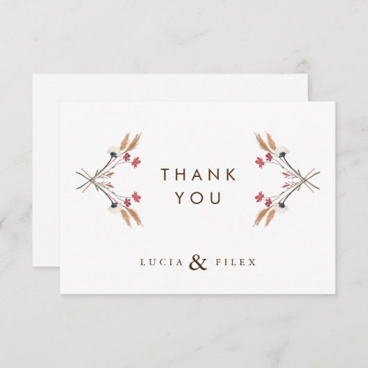 Steekproef Kruisbloem Hartelijk dank Bedankkaart (Voorkant / Achterkant)