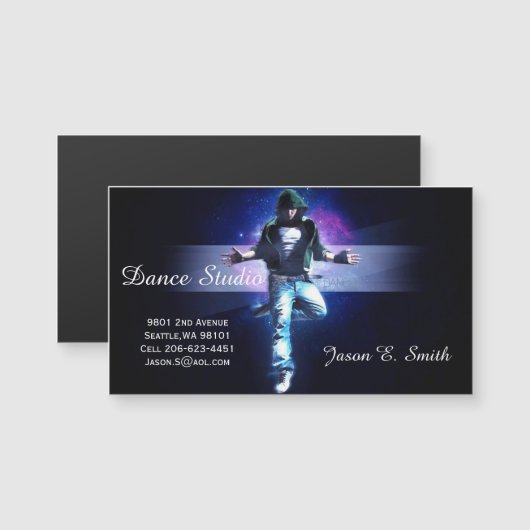 Steekproef Magnetische Visitekaartje-Dance Studio (Voorkant / Achterkant)