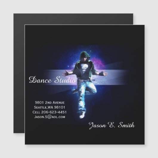 Steekproef Magnetische Visitekaartje-Dance Studio (Voorkant / Achterkant)