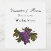 Steekproef Paarse Grafieken DIY Kleurachtergrond Wijn Etiket (Enkel label)