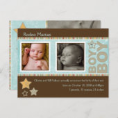 Steekproef Rodeo Mattias Geboorteaankondiging Aankondigingskaart (Voorkant / Achterkant)