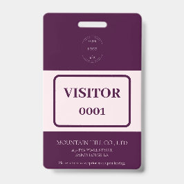 Steekproef Royal Crimson Barcode Visitor Kaart Badge