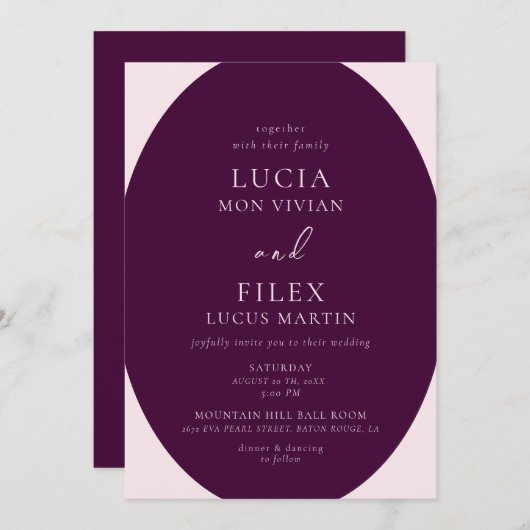 Steekproef Royal Crimson Wedding Kaart (Voorkant / Achterkant)