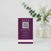 Steekproef Royal Crimson Wedding QR RSVP Informatiekaartje (Staand voorkant)