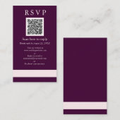 Steekproef Royal Crimson Wedding QR RSVP Informatiekaartje (Voorkant / Achterkant)
