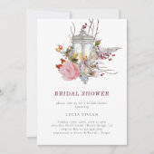 Steekproef Rustieke Bloemen Rozen & Lantaarn Vrijg Kaart (Voorkant)