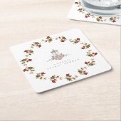 Steekproef Rustieke Bloemen Rozen & Lantaarn Vrijg Kartonnen Onderzetters (Schuin)
