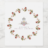 Steekproef Rustieke Bloemen Rozen & Lantaarn Vrijg Wijn Etiket (Enkel label)