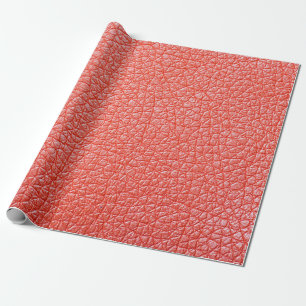 Steekproef van oranje lederbekleding cadeaupapier