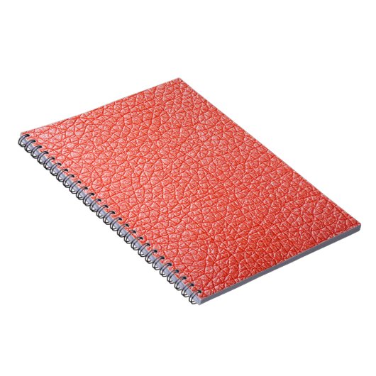 Steekproef van oranje lederbekleding notitieboek (Rechterzijde)