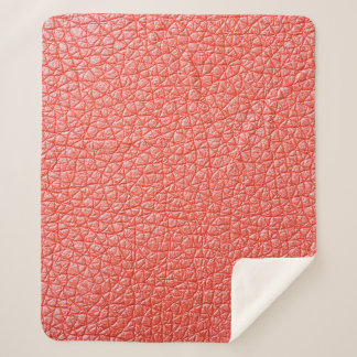 Steekproef van oranje lederbekleding sherpa deken