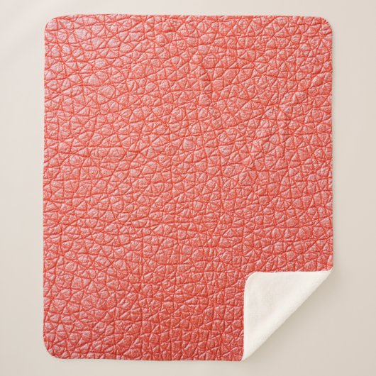 Steekproef van oranje lederbekleding sherpa deken (Voorkant)
