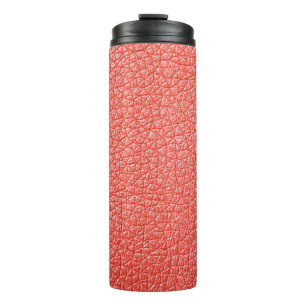 Steekproef van oranje lederbekleding thermosbeker