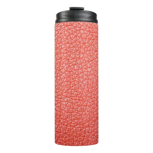 Steekproef van oranje lederbekleding thermosbeker (Voorkant)