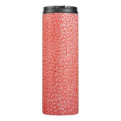Steekproef van oranje lederbekleding thermosbeker (Achterkant)