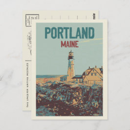Steekproef van vuurtoren Portland Maine USA Briefkaart