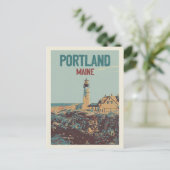 Steekproef van vuurtoren Portland Maine USA Briefkaart (Staand voorkant)