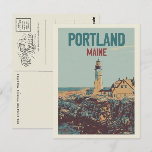 Steekproef van vuurtoren Portland Maine USA Briefkaart (Voorkant / Achterkant)