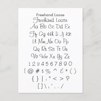 Steekproefblad voor Freehand Losse - Zazzle-letter Briefkaart