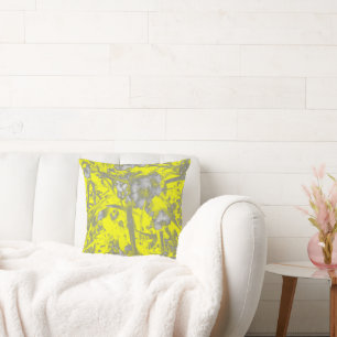 Steekproefbloem van Gele Gele Grijze Bloemen Kussen