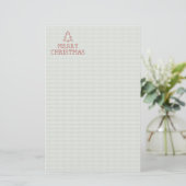 Steekproefkruis voor kerst briefpapier (Staand voorkant)