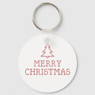 Steekproefkruis voor kerst sleutelhanger
