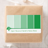 Steekproeven met heldere groene verf etiket (Insitu)