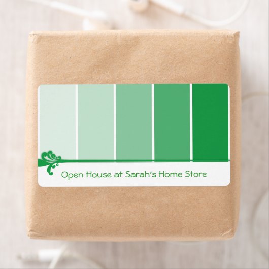 Steekproeven met heldere groene verf etiket (Insitu)