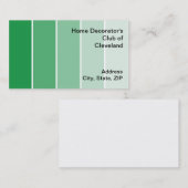 Steekproeven met heldere groene verf visitekaartje (Voorkant / Achterkant)