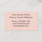 Steekproeven met rode verf visitekaartje (Achterkant)