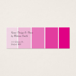 Steekproeven met roze verf mini visitekaartjes