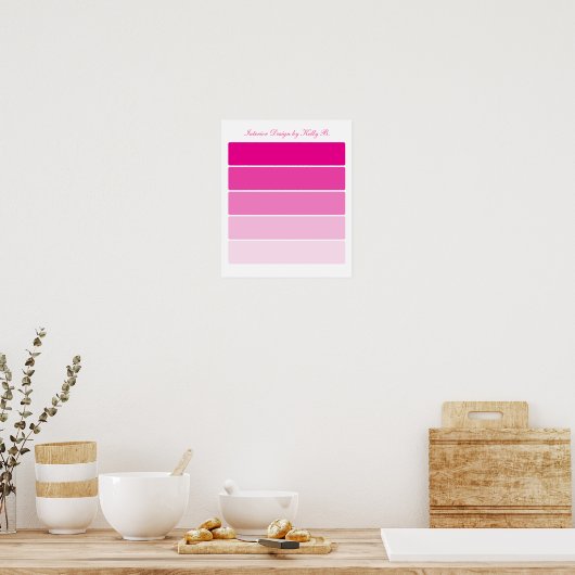 Steekproeven met roze verf poster (Keuken)