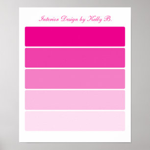 Steekproeven met roze verf poster