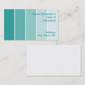 Steekproeven van de schilderverf van Bright Turquo Visitekaartje (Voorkant / Achterkant)