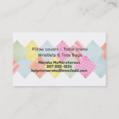 Steekproeven voor het opvullen van naaigarens visitekaartje (Achterkant)