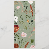 Steekrotsachtige groene florale roestachtige elega menu (Achterkant)