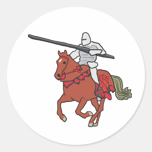 Steekspelridder Ronde Sticker (Voorkant)