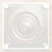 steel and copper metal object glazen onderzetter (Achterkant)