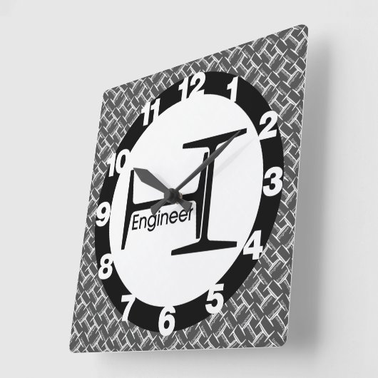 Steel Beam Engineer Pattern Vierkante Klok (Hoek)