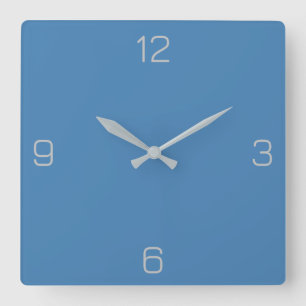 Steel Blue 4682B4 Color - Een naamoptie toevoegen Vierkante Klok
