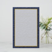 Steel Blue Brick Fine Lined Stationery Briefpapier (Staand voorkant)