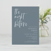 Steel Blue de avond voor repetitie diner Kaart (Staand voorkant)