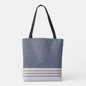 Steel Blue Glitter Monogrammed Tote Bag (Achterkant)